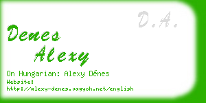 denes alexy business card