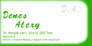 denes alexy business card